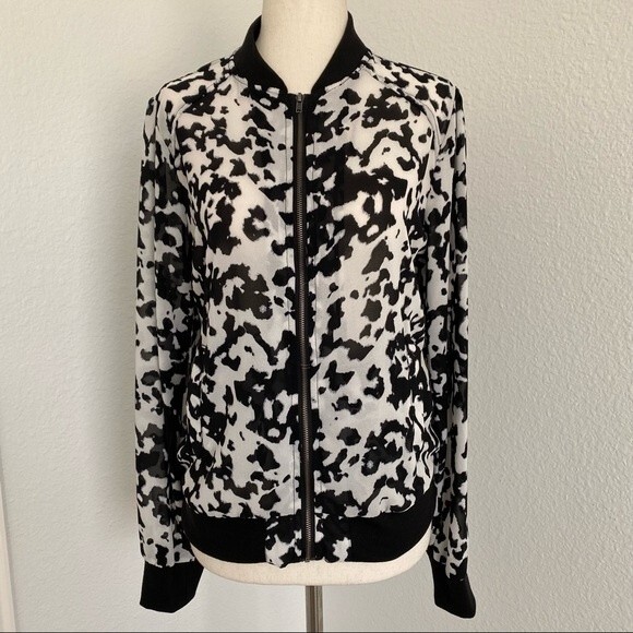 Bongo Zebra Animal Print Moto Biker Bomber Vintage Lightweight Jacket Size L - Picture 9 of 14